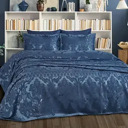 Покривало жакард з наволочками Dantela Vita - Armada indigo синій євро - мініатюра 2