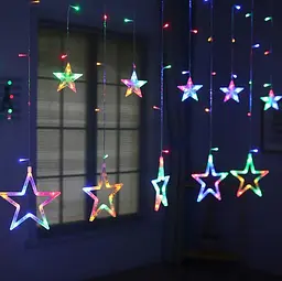Гірлянда LED Technology світлодіодна штора зорепад 138 led 2.5 м ширина мульти колір - мініатюра 2