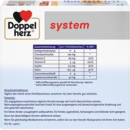 Харчова добавка Doppelherz System Колаген 11.000, Куркума + Імбир 750 мл (25 мл x 30 флаконів) - мініатюра 3