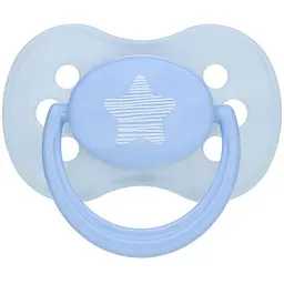 Силіконова кругла пустушка Canpol Babies Pastelove 0–6 міс. блакитна (22/422)