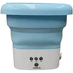 Пральна машина UKC портативна міні відро складане MA2000 White Blue (17477) - мініатюра 1