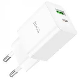 Мережевий зарядний пристрій Hoco N28 Founder PD20W + QC3.0 charger Білий