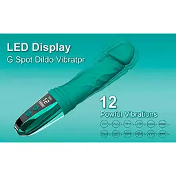 Реалістичний вібратор для точки G з LED-дисплеєм рельєфний 12 режимів інтимний масажер - мініатюра 5