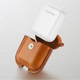 Шкіряний чохол Primo Hook для навушників Apple AirPods / AirPods 2019 Light Brown - мініатюра 2