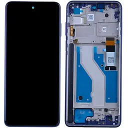 Дисплей Motorola XT2211 Moto G Stylus 2022/XT2215 чорний, оригінал PRC, з рамкою синього кольору, Twilight Blue