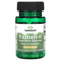 Кетони Малини Razberi-K Raspberry Ketones 100 мг - 60 капсул