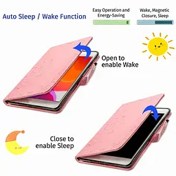 Шкіряний чохол Art Case з візитницею для Samsung Galaxy Tab S7+ Рожевий - мініатюра 4