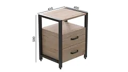 Тумба універсальна Ferrum-decor Вів'єн 2/2 50x41x40 чорний ДСП Дуб Сан-Марино 16мм (FRD-104157) - мініатюра 6