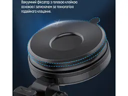 Автомобільний тримач для смартфона ColorWay Dashboard Car Wireless Charger 15W Black (CW-CHAW037Q-BK) - мініатюра 6