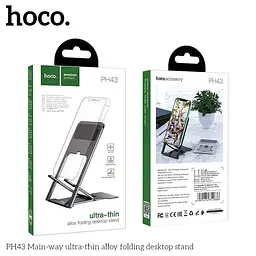 Підставка для телефона Hoco PH43 Main-way ultra-thin настільний тримач металевий сірий - мініатюра 5