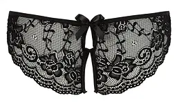 Женские стринги - Cotelli Collection 2310813 Crotchless Lace Slip, black - L Cottelli 513223108131041 90302 - мініатюра 4
