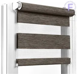 Ролети день ніч фактурні Ролети на вікна день ніч Жалюзі день ніч 3004 Графіт 1200 - мініатюра 1