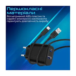 Зарядний пристрій Promate 17W USB-C + USB-A (biplug-2.black) - мініатюра 7