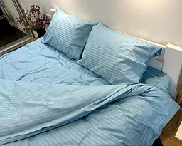Постільна білизна LARA сатин-страйп LUX light blue d13209е євро - мініатюра 4