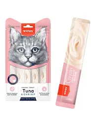 Рідкі ласощі для котів Wanpy Creamy Lickable Treats Tuna & Shrimp з тунцем та креветками (5 стіків х 14 г)