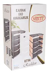 Етажерка Violet House Еко Beige Ротанг, поліпропілен, 80,5х48х30 см, бежева (0756 Рот Эко BEIGE 48*30*79 см) - мініатюра 2