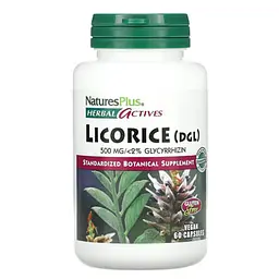 Солодка корінь (Licorice) Herbal Actives Licorice (DGL) 500 mg 60 капсул NaturesPlus vit0004916