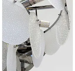 Декоративна підвісна люстра Artlight 21822/600CH хромована на 14 ламп E14 з прозорим і матовим білим склом. - мініатюра 4