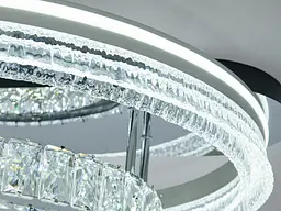Стельова LED люстра Diasha 8811/600+400A хром 120 Вт кришталь пульт - мініатюра 4