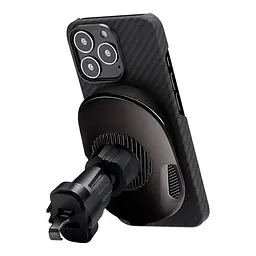 Автомобільний утримувач із бездротовою зарядкою Pitaka MagEZ Car Mount Pro Car Vent Black (CM4001Q) - мініатюра 2