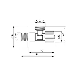 Кран приладовий Kroner KRP Eckventil C402 1/2"х3/4" ЗЗ - мініатюра 2