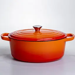 Гусятниця чавунна емальована 6 л, помаранчевий Yongkang HP-FLG-17 ORANGE