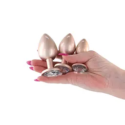 Набір анальних пробок NS Novelties Rear Assets - Trainer Kit - Iridescent Champagne - мініатюра 3