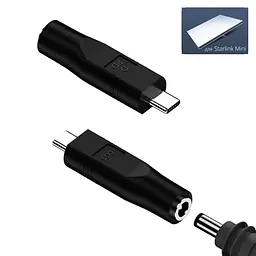 Адаптер Starlink Mini DPD DC to Type-C перехідник для живлення Старлінк Міні Black (19885) - мініатюра 3