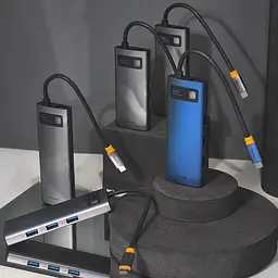 USB-Хаб Baseus Metal Gleam Series 6-in-1 Type-C gray - мініатюра 4