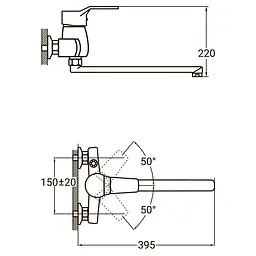 Змішувач для ванни AQUATICA 9750220 - мініатюра 7