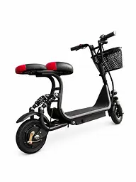 Дитячий електросамокат 500W 16Ah 8" з кошиком та сидінням чорний - мініатюра 3