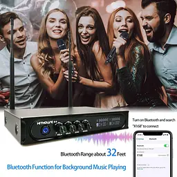 Бездротова мікрофонна система S9 UHF караоке мікрофон бездротовий з Bluetooth - мініатюра 3