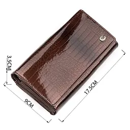 Гаманець жіночий ST Leather 18431 (S9001A) лакована шкіра коричневий - мініатюра 6
