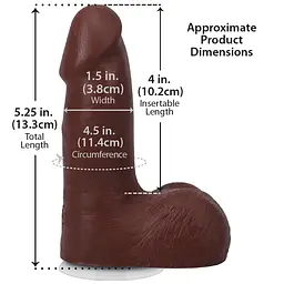 Фалоімітатор Doc Johnson The Realistic Cock ULTRASKYN 5 Inch with Balls, шоколадний - мініатюра 5