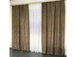 Мармурові жакардові штори кавового кольору на тасьмі 2шт. 150х270 ALBO pbe0052497 - мініатюра 10