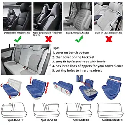 Автомобільні чохли B LUXE MAX Велюр під Алькантару (5 Підголівників) Чорно-Червона нитка - мініатюра 3