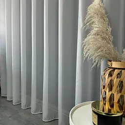 Турецький тюль креп з люрексом білий 300х270, люверси ALBO pbe0052337 - мініатюра 6