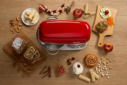 Кухонна машина Gorenje 1000Вт чаша-метал корпус-метал насадок-7 сріблясто-червоний - мініатюра 2