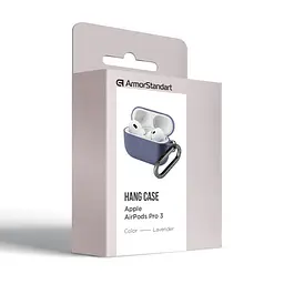 Силіконовий чохол для навушників Apple AirPods Pro 3, Hang Case, фіолетовий, ультратонкий захисний кейс товщиною 2 мм, захист від подряпин, пилу та ударів, компактний, з карабіном для кріплення, ArmorStandart (ARM88274) - мініатюра 8