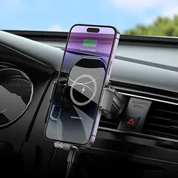 Автотримач Borofone BH205 з бездротовою зарядкою 15W чорний - мініатюра 2