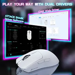 Мишка Attack Shark X1, Wireless/Bluetooth, 40000dpi. (PAW3395PRO), 6кн., White - мініатюра 9