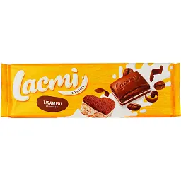 Упаковка шоколаду Roshen Lacmi Tiramisu з печивом 270 гх 12 шт