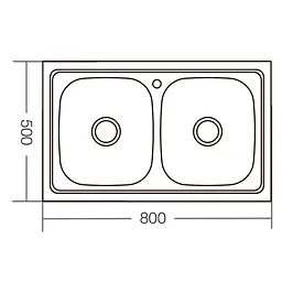 Кухонна мийка Zerix Z8050D-08-180E satin ZM0569, Нержавіюча сталь - мініатюра 2