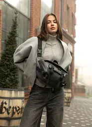 Велика жіноча поясна сумка бананка Sambag DynamicDart графітова 38 × 21 × 7 см (80411009) - мініатюра 6