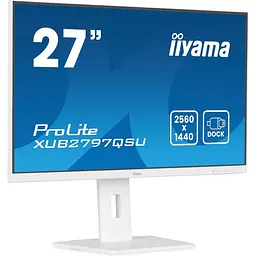 Монітор Iiyama 27" XUB2797QSU-W2 White QHD IPS 100Hz (XUB2797QSU-W2) - мініатюра 3