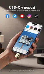 Кардридер Vention USB-C для карт microSD/TF USB 3.0 підтримка карт до 2 ТБ для смартфонів із USB-C та OTG без встановлення драйверів металевий корпус золотий (CLNJ0) - мініатюра 10