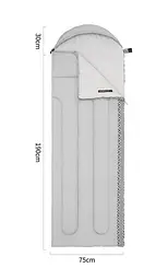 Спальник Naturehike L250 (NH21MSD07) +9°C - з капюшоном - правий - сірий - мініатюра 2
