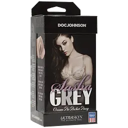 Мастурбатор-вагіна Doc Johnson Sasha Grey Ultraskyn Cream Pie Pocket копія Саші Грей, 20х6.5 см - мініатюра 3
