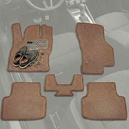 Килимки в салон EVA для Skoda Octavia A7 2014- (Металевий підп'ятник) Коричневі-Коричневий кант 5 шт