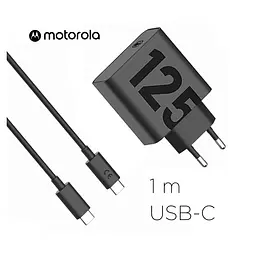 Зарядний пристрій Motorola 125W GaN USB + кабель 1 m (SJMC1252) чорний - мініатюра 2